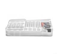 Étui Piles avec Testeur Compatible pour vue Claire Étui Piles(White) | Couvercle transparent charnière, pour vue immédiate, accès rapide fouiller, 93 piles max, tiroir mural