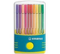 Etui plastique refermable""ColorParade"" turquoise 20 PEN68, pointe moyenne. Coloris assortis G