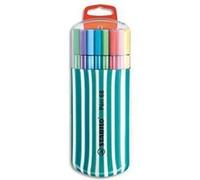 Etui plastique refermable ""Zebrui"" turquoise 20 feutres PEN68, pointe moyenne. Coloris assortis G