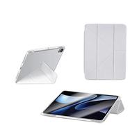 Étui Pliable 3+Y for Tablette Samsung Galaxy Tab S11 SM-X730 X736B 2025 avec Porte-Crayon et Support en Acrylique Transparent.(Gray)