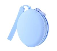 Étui pliable en silicone pour pièces de monnaie - Design lisse et portable - Pour clés, écouteurs, petits objets - Pochette de rangement en silicone, bleu ciel, Beauté de masse