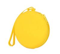 Étui pliable en silicone pour pièces de monnaie - Design lisse et portable - Pour clés, écouteurs, petits objets - Pochette de rangement en silicone, jaune, Beauté de masse