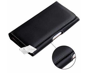 Etui Pochette pour Realme X3 Super Zoom accroche-Ceinture façon Cuir grainé Noir de qualité avec Clip + Passant Etui Pochette avec Fermeture aimantée et surpiqures Apparentes