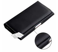 Etui Pochette pour Xiaomi Redmi 10X Pro accroche-Ceinture façon Cuir grainé Noir de qualité avec Clip + Passant Etui Pochette avec Fermeture aimantée et surpiqures Apparentes
