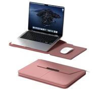Étui Portable multifonction anti-eau en PU, adapté for Samsung Galaxy Book 6 Pro Ultra 14 16 ", pochette for ordinateur Portable, pochette avec support(Pink,15-15.6 inch)