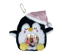 Étui porte-badge, porte-badge d'identification mignon - Pochettes photo Porte-cartes postales en peluche pingouin | Sac souple pendentif en peluche Animal porte-carte organisateur de cartes de Bus