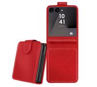 Étui Porte-Carte - AVIZAR - Z Flip 7 - Cuir Simili - Rabat Magnétique - Rouge