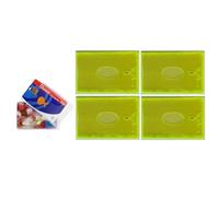 Etui Porte Carte - Fabriqué en France - Lot de 4 - Jaune Transparent - 9x6 cm - Résistant et Compact