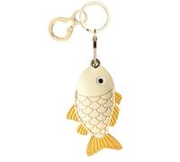 Étui porte-clés en cuir compatible avec AirTag, jolie coque de protection avec porte-clés, étui anti-rayures et suivi GPS pour clés, sac, animaux domestiques (poisson rose)