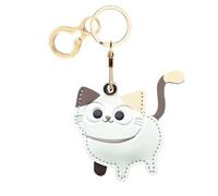 Étui porte-clés en cuir compatible avec AirTag, jolie coque de protection avec porte-clés, étui anti-rayures et suivi GPS pour clés, sac, animaux domestiques (chat A)