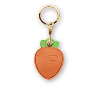 Étui porte-clés en cuir compatible avec Apple AirTag, GPS Airtag avec porte-clés, coque de protection anti-rayures pour clés, portefeuille (carotte)