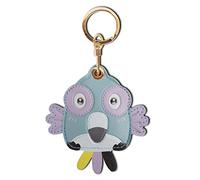 Étui porte-clés en cuir compatible avec Apple AirTag, GPS Airtag Keychain Finder Tracker avec porte-clés, coque de protection anti-rayures pour clés, portefeuille (perroquet bleu)