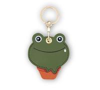 Étui Porte-clés en Cuir Compatible avec Apple AirTag, GPS Airtag Keychain Finder Tracker avec Porte-clés, Coque de Protection Anti-Rayures pour clés, Portefeuille (Grenouille cône de Sucre)