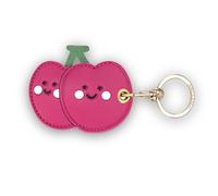 Étui porte-clés en cuir compatible avec Apple AirTag, GPS Airtag Keychain Finder Tracker avec porte-clés, coque de protection anti-rayures pour clés, portefeuille (cerise)