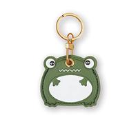 Étui Porte-clés en Cuir Compatible avec Apple AirTag, GPS Airtag Keychain Finder Tracker avec Porte-clés, Coque de Protection Anti-Rayures pour clés, Portefeuille (Grenouille Verte)