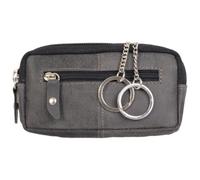 Etui porte-clés RFID, en cuir, gris