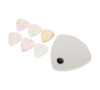 Étui Porte-médiators Portable Blanc, Accès Rapide, Trois Épaisseurs | Pochette PU Transparente, pour Transport Quotidien et Répétitions, avec Médiators Mixtes pour Débutants Ukulélé