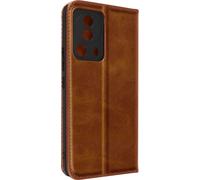 Étui porte-monnaie Xiaomi 13 Lite avec fonction support, rabat magnétique - Marron