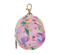 Étui porte-tétine avec fermeture éclair et clip Motif tulipes Rose