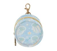 Étui porte-tétine pour bébé méduse bleue mignonne avec fermeture éclair et clip porte-clés portefeuille, articles de bébé neutres estuche para chupos
