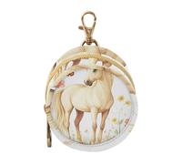 Étui porte-tétine pour bébé Motif cheval de dessin animé Blanc