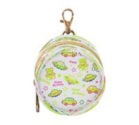 Étui porte-tétine pour nouveau-né avec inscription Happy Birthday Vert fluo Ours et voiture pour nouveau-né garçon Porte-monnaie Porte-clé Petit article Pochette de rangement estuche para chupetes de