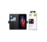 Etui portefeuille - 3MK PROTECTION - iPhone 15 Plus - Noir - Fil de nylon - Aimanté