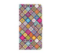 Étui portefeuille à rabat en cuir pour iPhone 16e - Avec fermeture magnétique et fentes pour cartes et béquille - Pour iPhone 16e - Fleur colorée