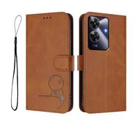 Étui portefeuille à rabat en cuir synthétique avec blocage RFID et emplacements pour cartes pour Realme Note 60 4G International/Realme C63 4G International/C61 4G India/Narzo N63 4G, marron