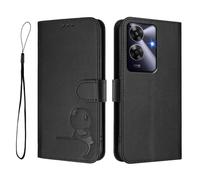 Étui portefeuille à rabat en cuir synthétique avec blocage RFID et emplacements pour cartes pour Realme Note 60 4G International/Realme C63 4G International/C61 4G India/Narzo N63 4G, noir