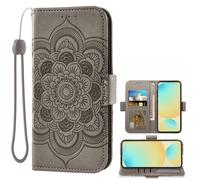 Étui portefeuille Asuwish pour Nokia 7.1 avec cordon et support, gris