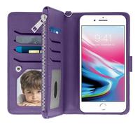 Étui iPhone 6 Plus/6S Plus/7 Plus/8 Plus Portefeuille Coque Amovible - Violet