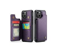 Etui Portefeuille CaseMe Pour iPhone 14 Plus Blocage RFID Etui Antichoc Mince Titulaire De La Carte Bicelle Cuir PU ZURSANA Violet