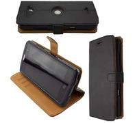 Étui portefeuille caseroxx pour Crosscall Core-X3 en cuir veritable avec porte-cartes - noir