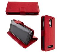 Étui portefeuille caseroxx pour Emporia Smart 4 en Cuir artificiel avec porte-cartes - rouge
