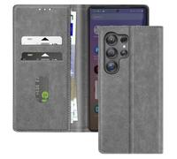 Avizar Étui pour Samsung S25 Ultra Clapet Portefeuille et Support Vidéo Gris