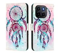 Étui portefeuille compatible avec Honor X6C Case Premium PU Cuir Flip Case 3D Creative Motif Design Housse de Protection Stand Wallet Case pour Honor X6C, Campanula & Rainbow