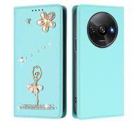 Étui portefeuille compatible avec Redmi A3 4G abroad/Xiaomi POCO C61 4G abroad/Redmi A3X 4G avec emplacements pour cartes, fermeture magnétique et béquille, résistant aux chocs, coque de protection