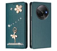 Étui portefeuille compatible avec Redmi A3 4G abroad/Xiaomi POCO C61 4G abroad/Redmi A3X 4G avec emplacements pour cartes, fermeture magnétique et béquille, résistant aux chocs, coque de protection