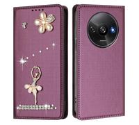 Étui portefeuille compatible avec Redmi A3 4G abroad/Xiaomi POCO C61 4G abroad/Redmi A3X 4G avec emplacements pour cartes, fermeture magnétique et béquille, résistant aux chocs, coque de protection