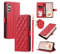 Étui Portefeuille Compatible avec Samsung Galaxy A14 4G,Compatible avec Samsung SM-A146M/DS Galaxy A14 5G / SM-A146B/DS SM-A145R/DSN SM-A145P/DS Coque Housse Etui Red