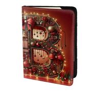 Étui portefeuille de voyage en cuir avec imprimé B pour passeport familial pour homme et femme, noir, One Size