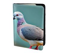 Étui portefeuille de voyage en cuir avec motif pigeon de dessin animé 4 imprimés pour la famille, pour homme et femme, noir, One Size