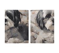 Étui portefeuille de voyage en cuir imprimé Shih Tzu pour passeport de voyage, documents, cadeaux de voyage, Shih Tzu, 20.3x13.8cm
