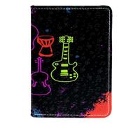 Étui portefeuille de voyage en cuir pour passeport pour instruments de musique, guitare, violon, 11,5 x 16,5 cm, multicolore, 11.5x16.5cm/4.5x6.5 in, Vintage