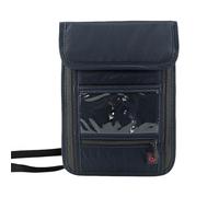 Étui portefeuille de voyage pour passeport et téléphone portable avec sangle de cou, sac à bandoulière, sac à documents, porte-cartes de crédit, passeport permanent, Gris