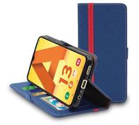 Étui Portefeuille - ebestStar - Samsung Galaxy A13 A135F - Housse protection PU Cuir Support Stand - Bleu Foncé / Rouge