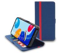 Étui Portefeuille - ebestStar - Xiaomi Redmi Note 11 11S - Housse protection PU Cuir Support Stand - Bleu Foncé / Rouge