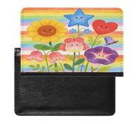 Étui portefeuille en cuir avec blocage RFID pour passeport Motif fleurs sauvages