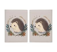 Étui portefeuille en cuir avec blocage RFID pour passeport pour homme et femme - Motif petit hérisson mignon, Joli petit hérisson., 20.3x13.8cm, Moderne